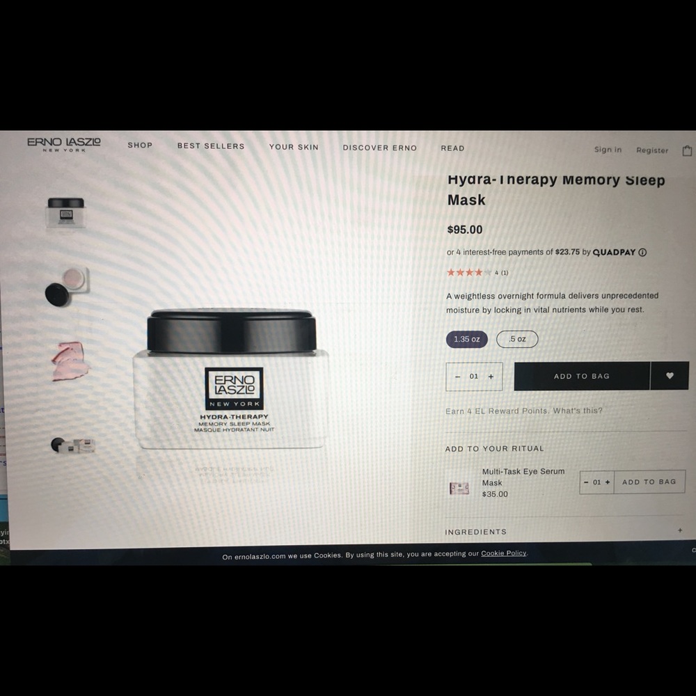 Erno Laszlo Hydra Therapy Memory Sleep Mask